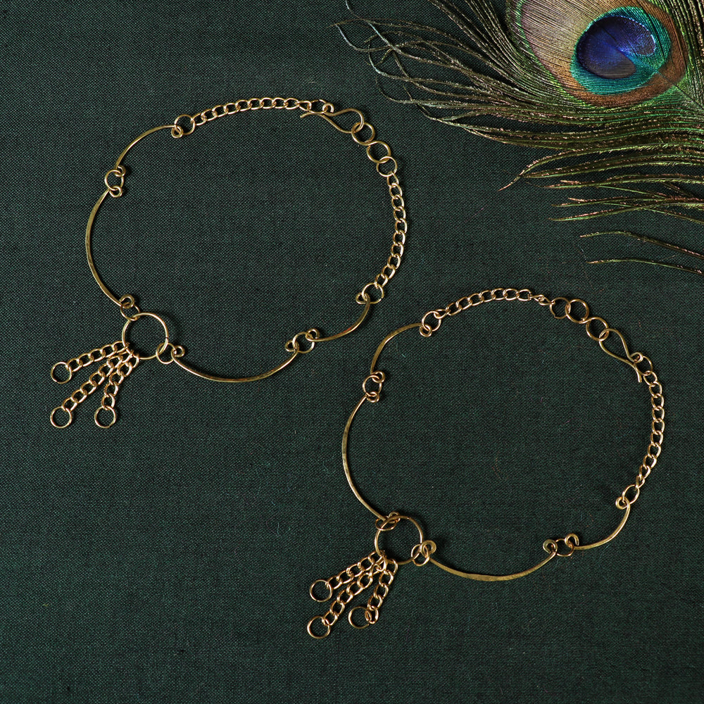 molded brass anklets