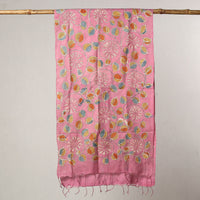 Bengal Kantha Embroidery Handpainted Tussar Silk Handloom Stole