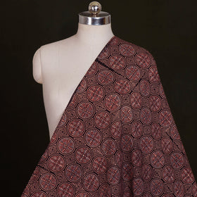 Brown - Ajrakh Hand Block Printed Natural Dyed Cotton Fabric