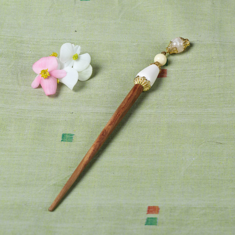 Handcarved Sambhal Wooden Beaded Juda Stick