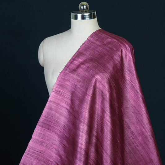 Mauve Pink - Vidarbha Handloom Pure Tussar x Ghicha Silk Fabric