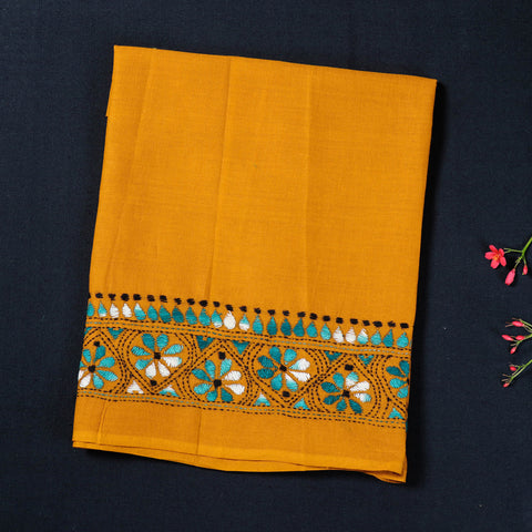 Bengal Kantha Embroidery Work Pure Handloom Cotton Blouse Piece