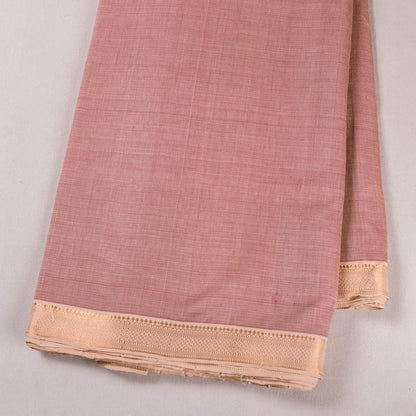 Peach -Original Mangalagiri Handloom Cotton  Zari Border Fabric