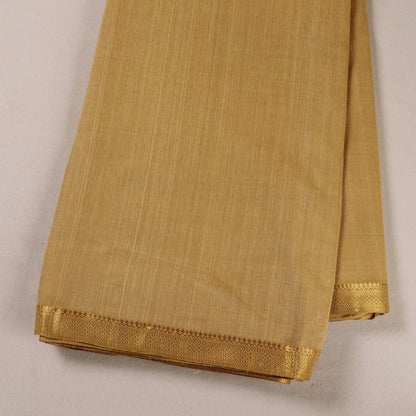 Flaxen Yellow - Original Mangalagiri Handloom Cotton  Zari Border Fabric