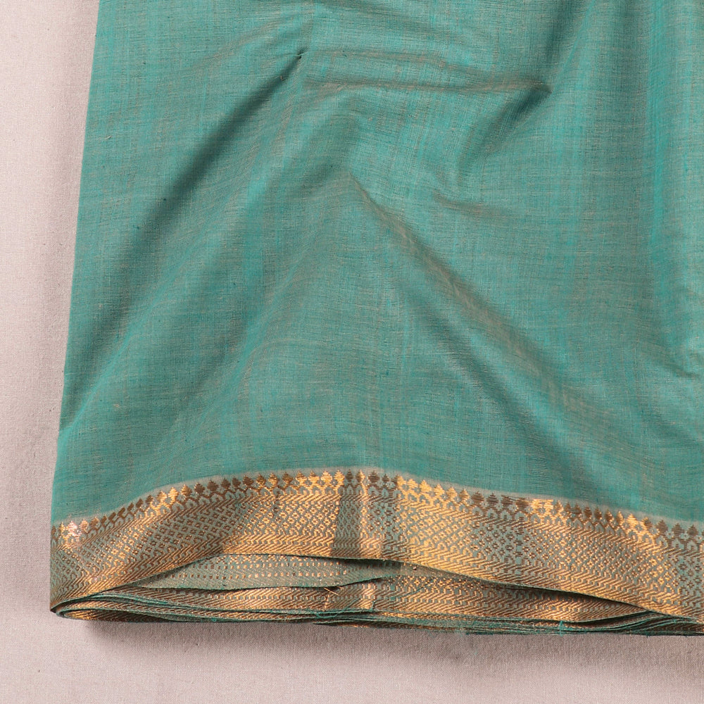 Green - Original Mangalagiri Handloom Cotton Zari Border Fabric