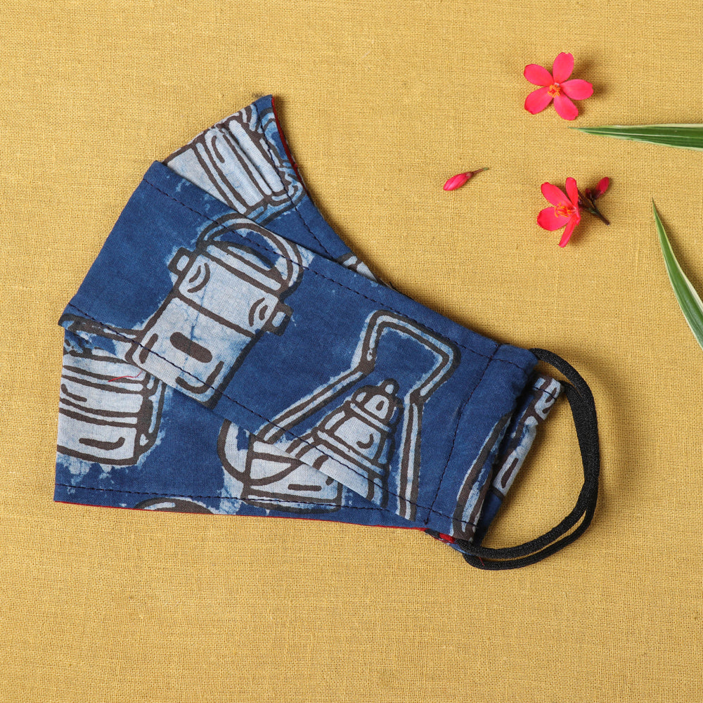  Bindaas Block Printed Cotton 3 Layer Maska Snug Fit Face Cover 