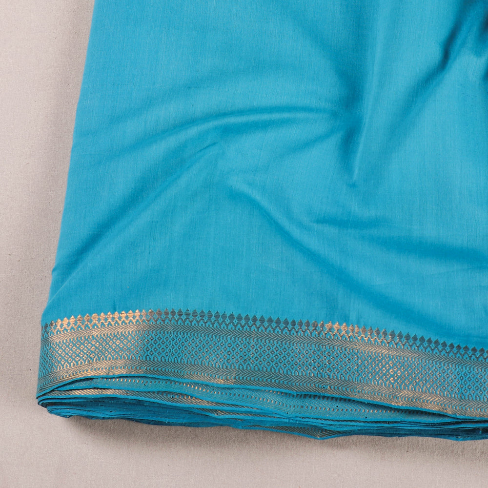Sky Blue - Original Mangalagiri Handloom Cotton  Zari Border Fabric