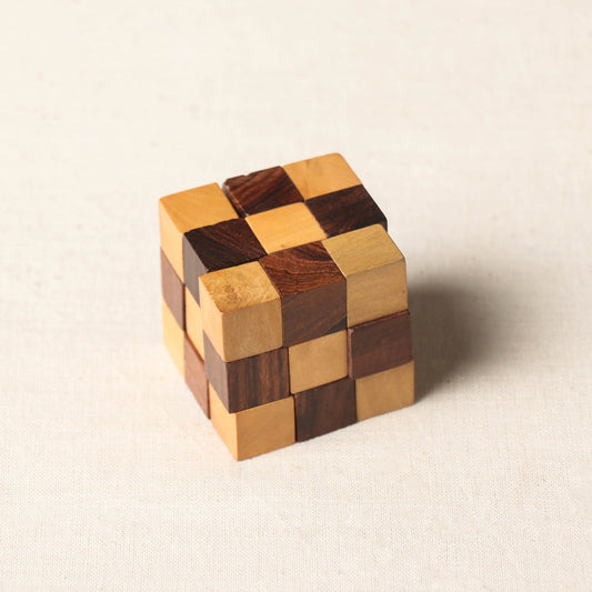 Handcrafted Sheesham Wood Snake Cube Puzzle