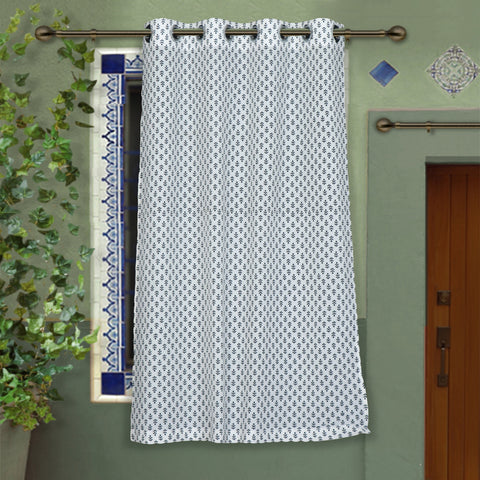 block printed window curtain