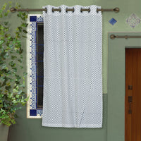 block printed window curtain