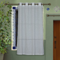 block printed window curtain