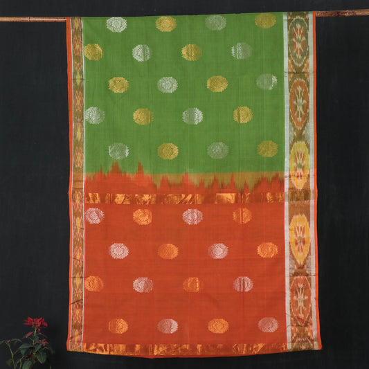 Green - Traditional Venkatagiri Pure Handloom Cotton Zari Buti Saree