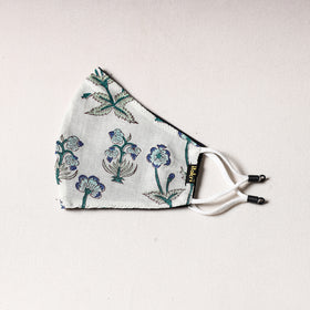  Sanganeri Block Printing Cotton 3 Layer Snug Fit Face Cover 