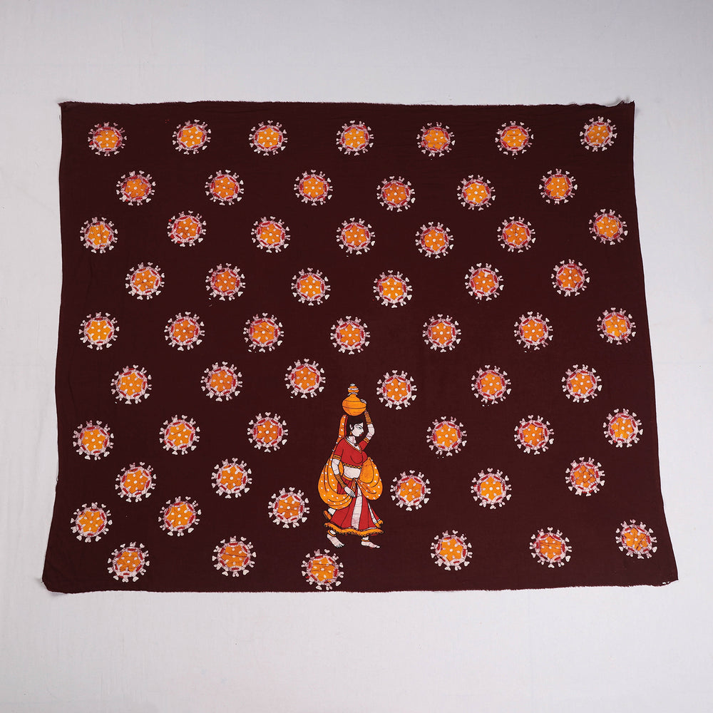 Brown - Hand Batik Printing Cotton Blouse Piece