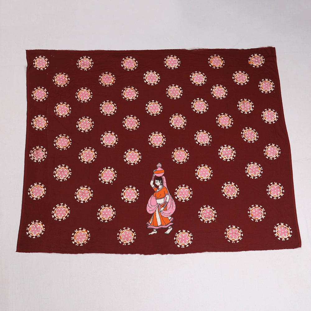 Maroon - Hand Batik Printing Cotton Blouse Piece