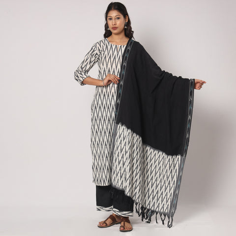 Pochampally Ikat Kurta with Palazzo & Dupatta Set