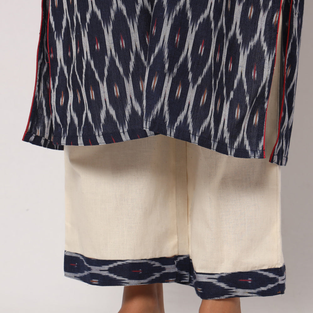 Pochampally Ikat Kurta with Palazzo & Dupatta Set
