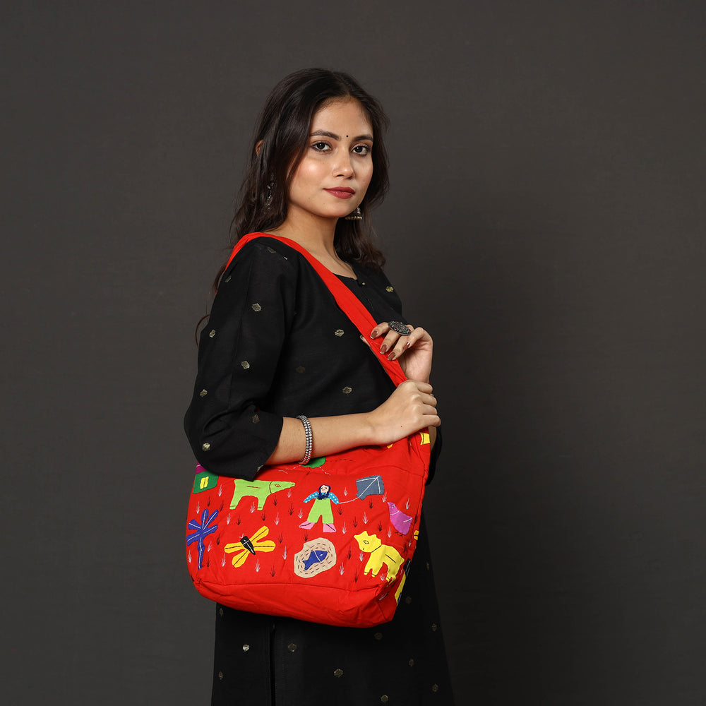 applique shoulder bag