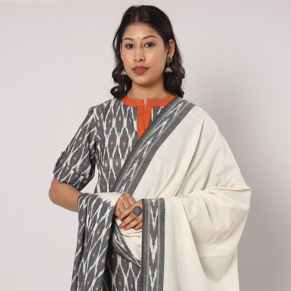 Pochampally Ikat Kurta with Palazzo & Dupatta Set
