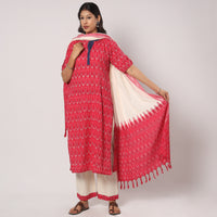 Pochampally Ikat Kurta with Palazzo & Dupatta Set
