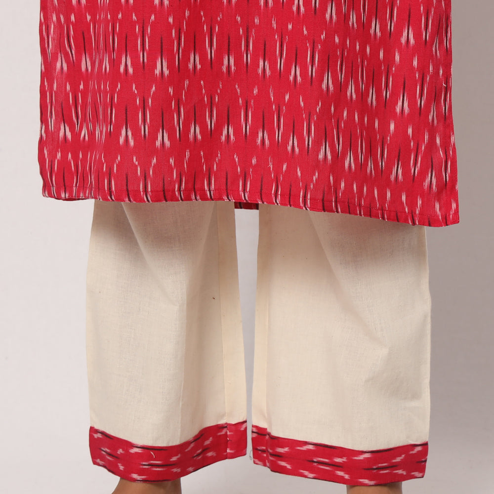 Pochampally Ikat Kurta with Palazzo & Dupatta Set
