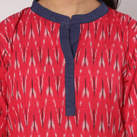 Pochampally Ikat Kurta with Palazzo & Dupatta Set
