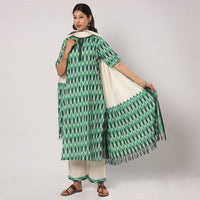 Pochampally Ikat Kurta with Palazzo & Dupatta Set
