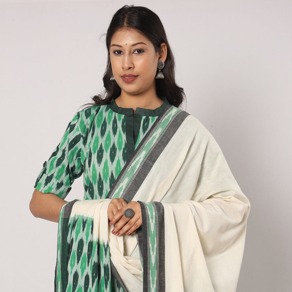 Pochampally Ikat Kurta with Palazzo & Dupatta Set
