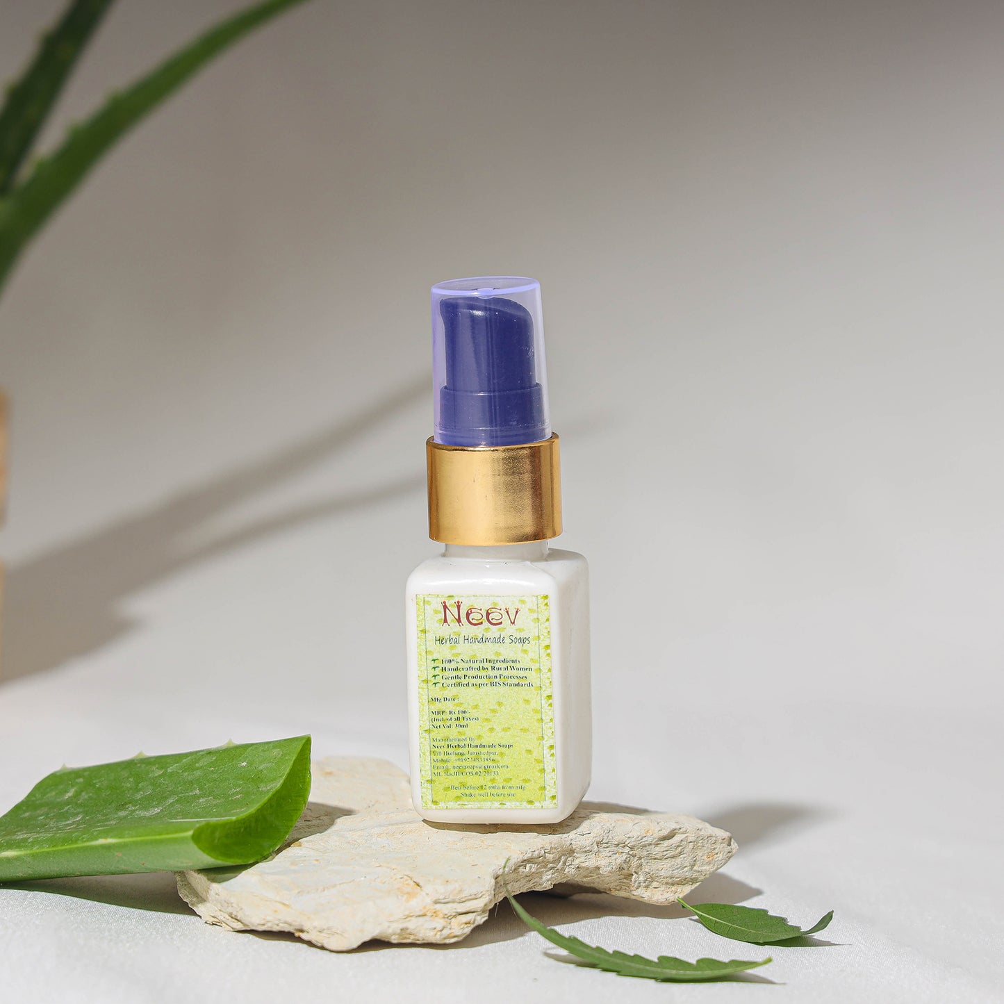 Natural Handmade Aloe Neem Lotion - For Acne Prone Skin