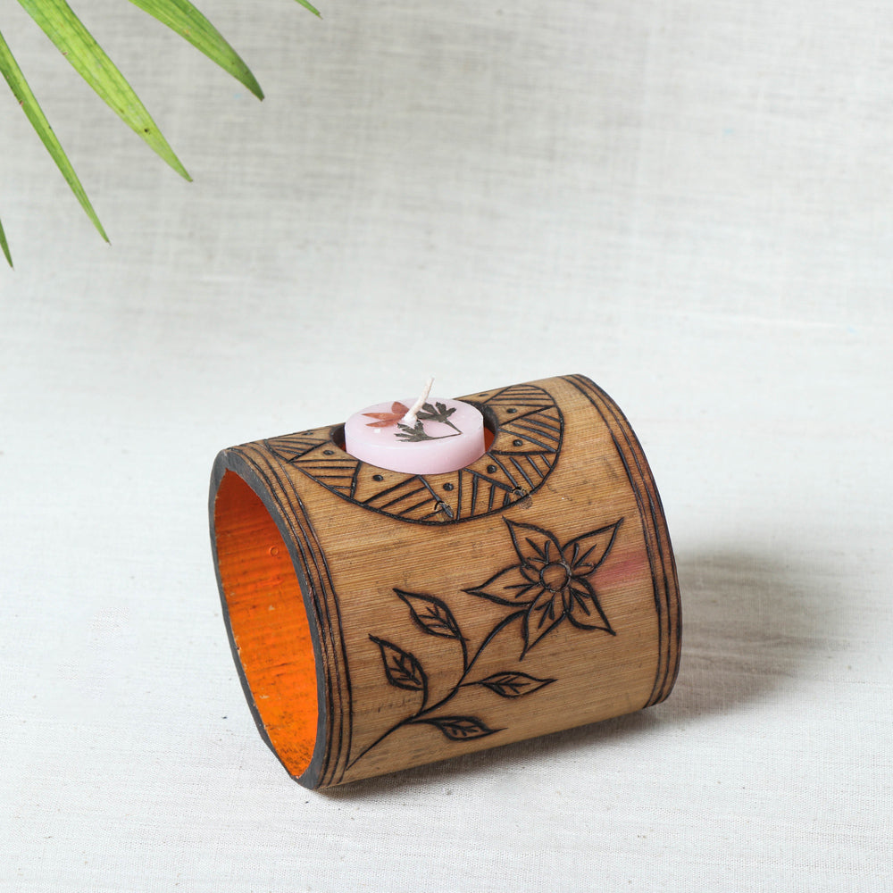 Bamboo Candle Stand
