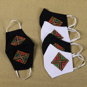 Kutchi Embroidery Patch Cotton 2 Layer Face Cover 