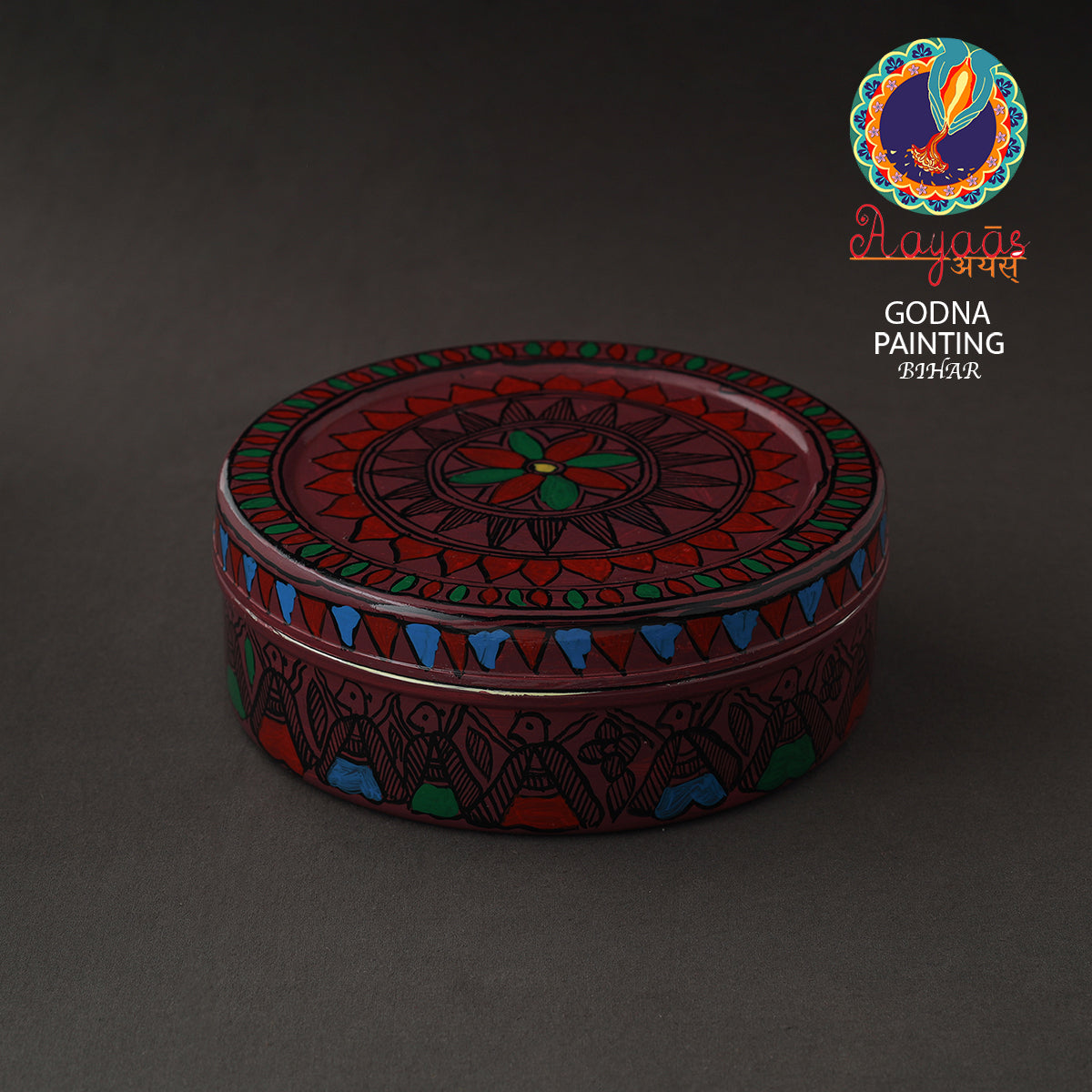  Godna Madhubani Handpainted Stainless Steel Casserole