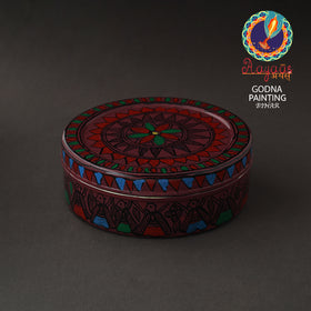  Godna Madhubani Handpainted Stainless Steel Casserole