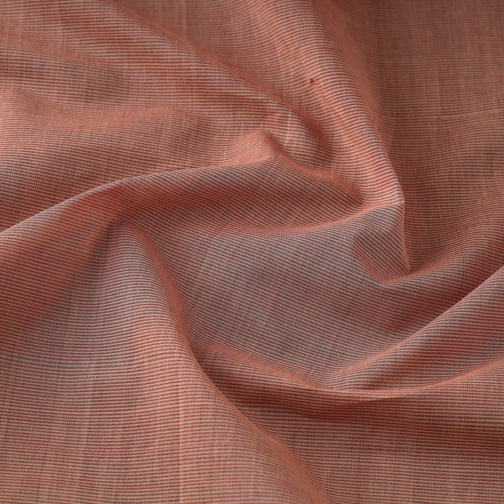 Peach - Original Mangalagiri Handloom Stripes Cotton Fabric