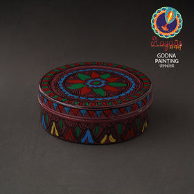  Godna Madhubani Handpainted Stainless Steel Casserole