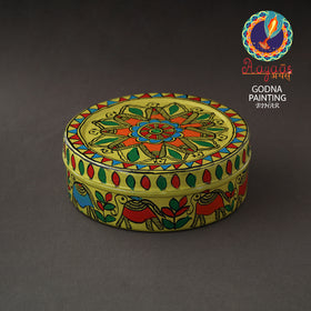 Godna Madhubani Handpainted Stainless Steel Casserole 