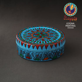  Godna Madhubani Handpainted Stainless Steel Casserole