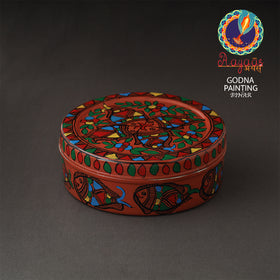  Godna Madhubani Handpainted Stainless Steel Casserole