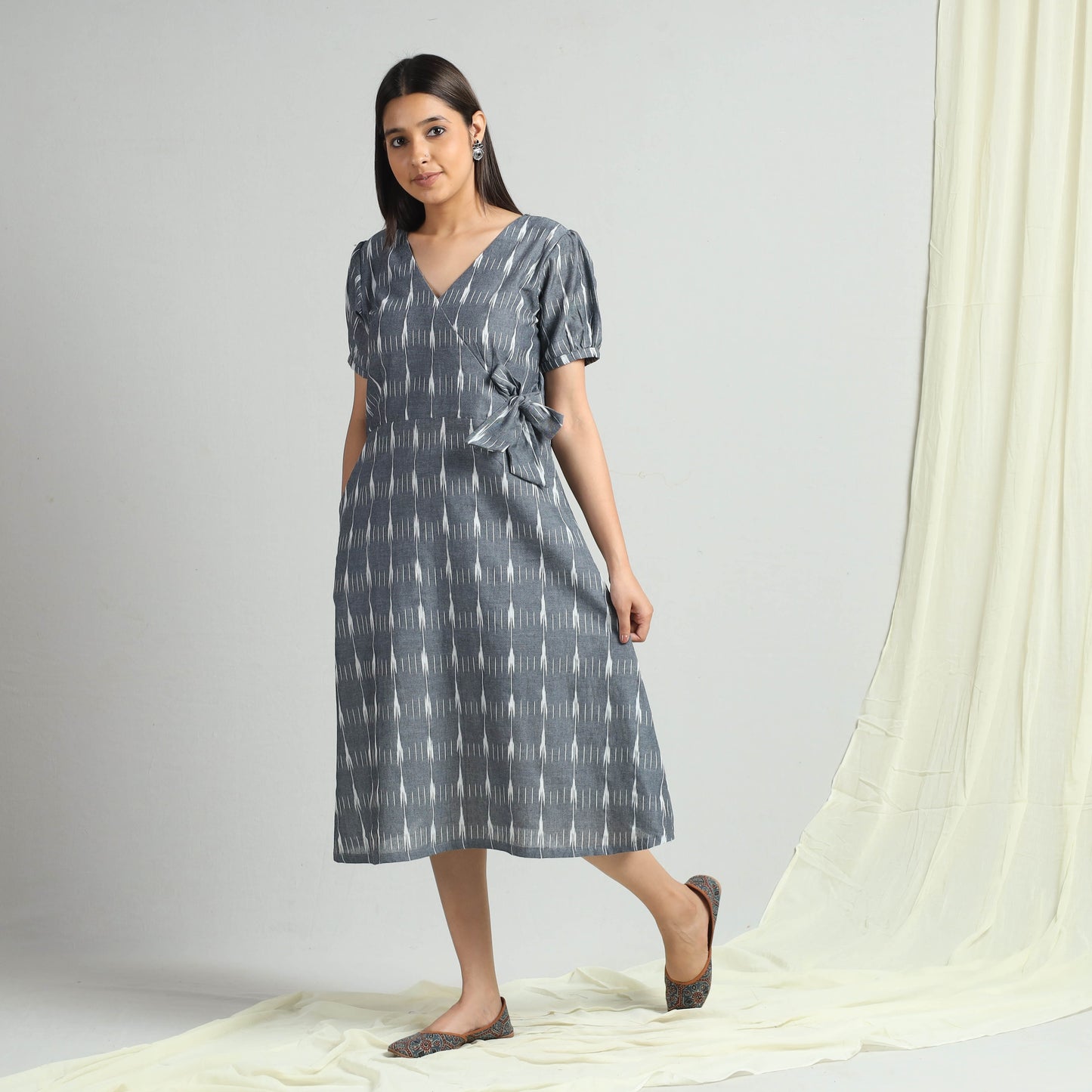 Pochampally Ikat Weave Cotton Dress
