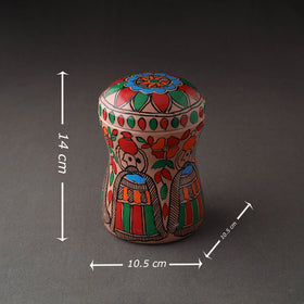 Multicolor Bengal Patua Handpainted Stainless Steel Multi Utility Canister
