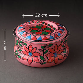  Godna Madhubani Handpainted Stainless Steel Casserole 