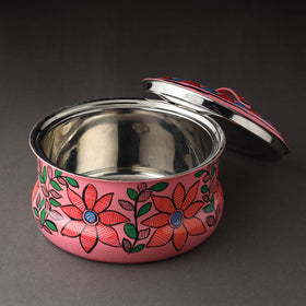  Godna Madhubani Handpainted Stainless Steel Casserole 