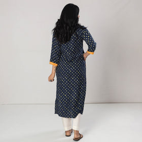 Buy Bandhani Tie-dye Cotton Long Straight Kurta Online l iTokri.com