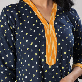 Buy Bandhani Tie-dye Cotton Long Straight Kurta Online l iTokri.com