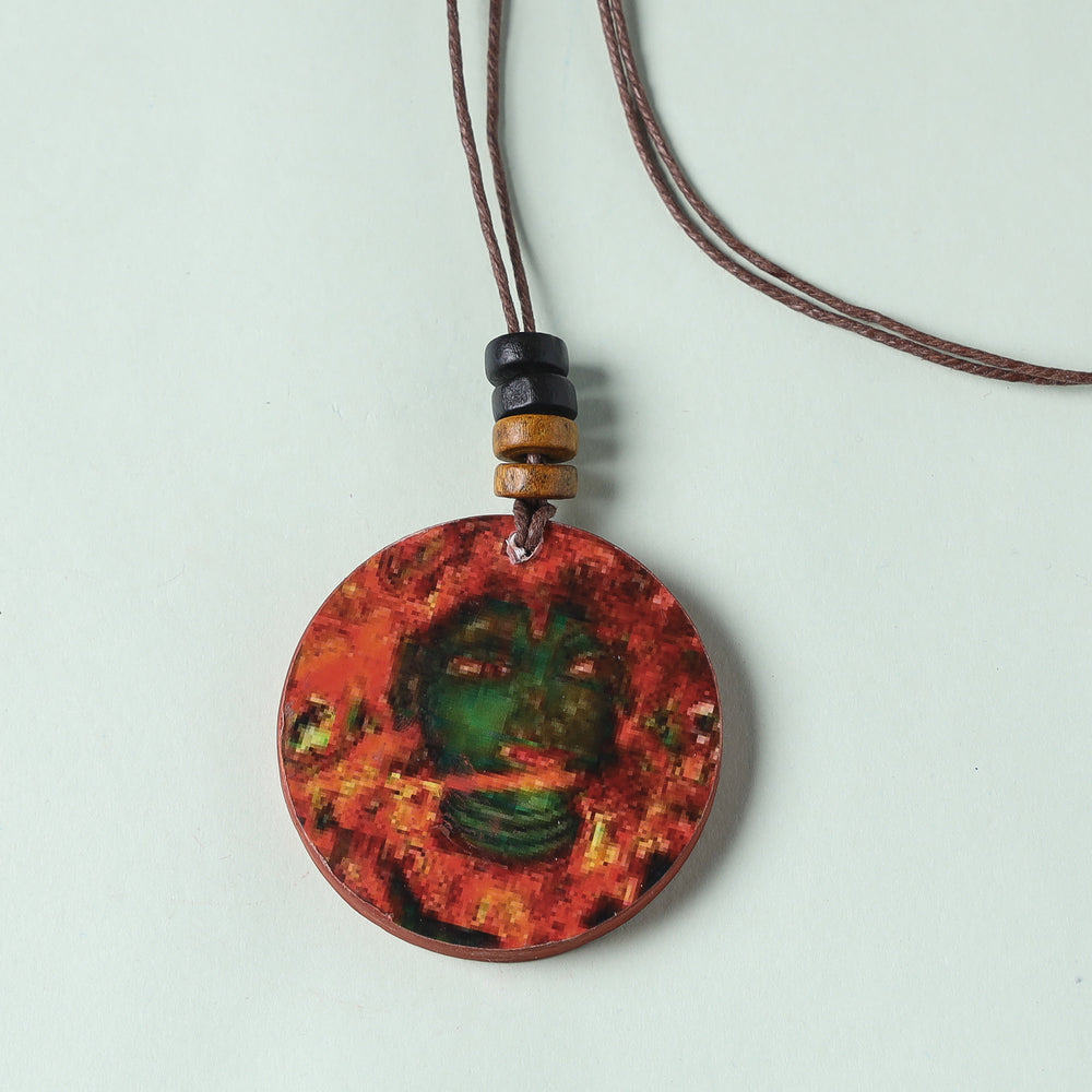 kerala mural wooden necklace