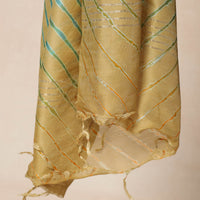 Yellow - Leheriya Tie-Dye Chanderi Silk Dupatta with Tassels