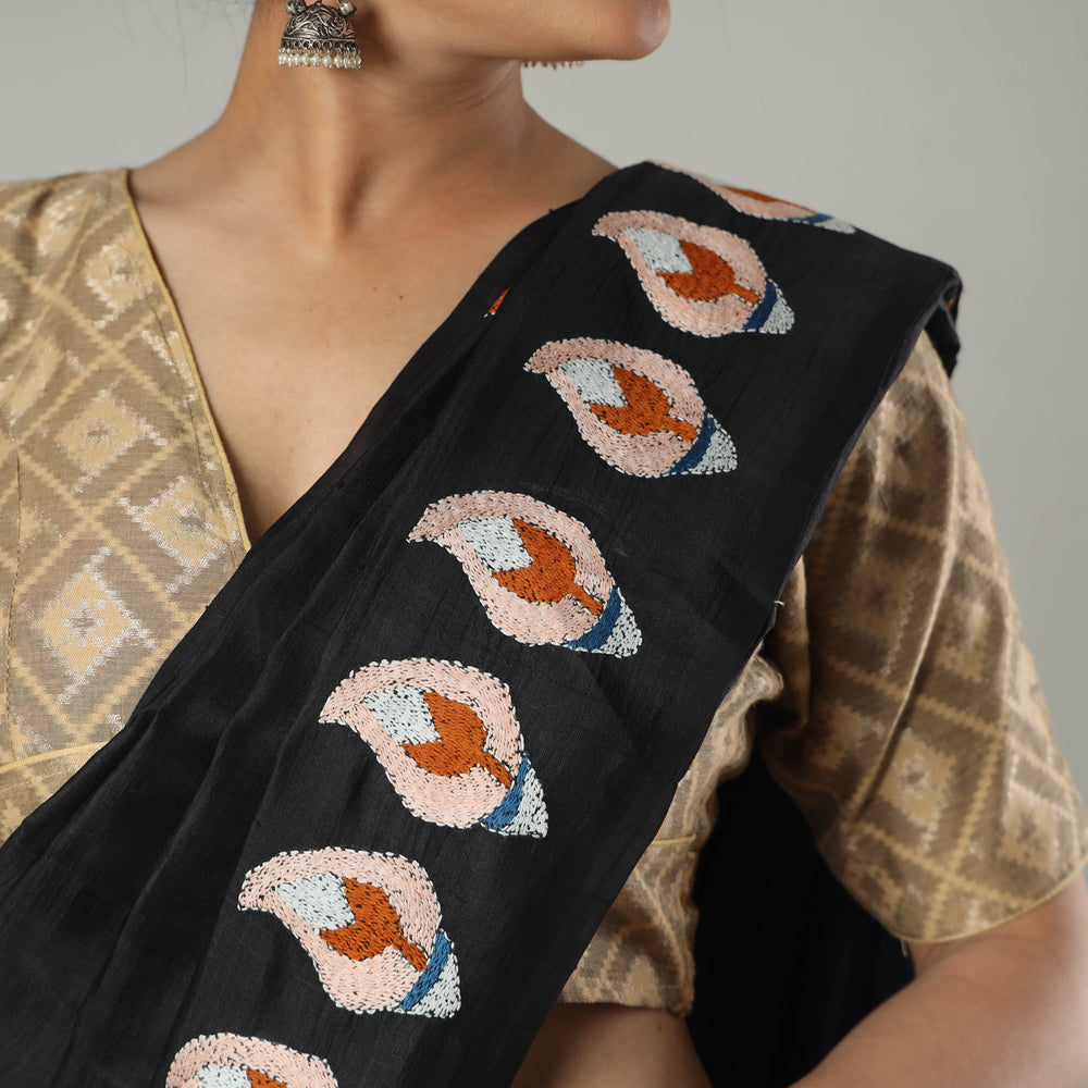 Kantha Embroidery Saree