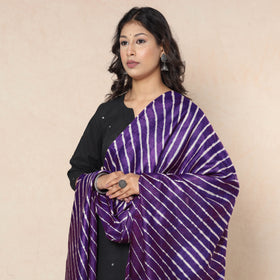 Leheriya Tie-Dye Tussar Silk Handloom Dupatta with Tassels