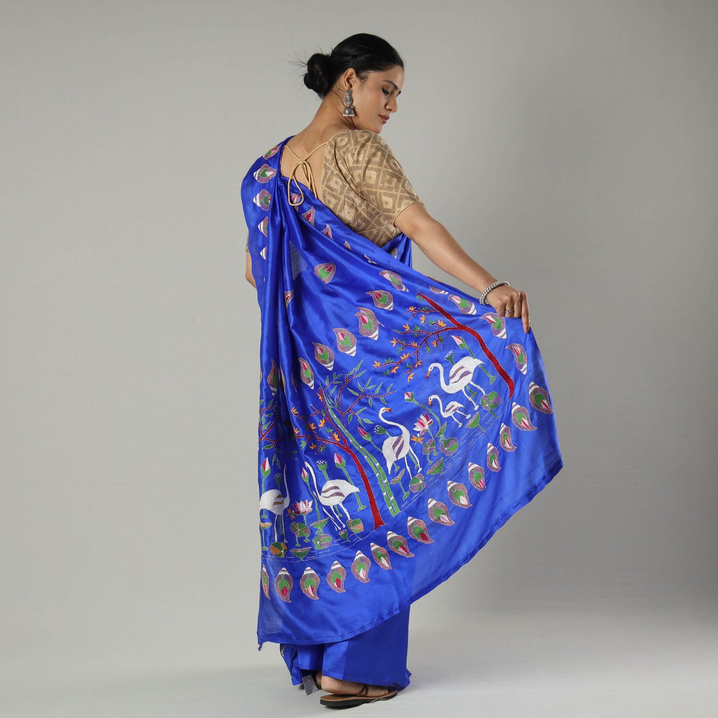 Kantha Embroidery Saree