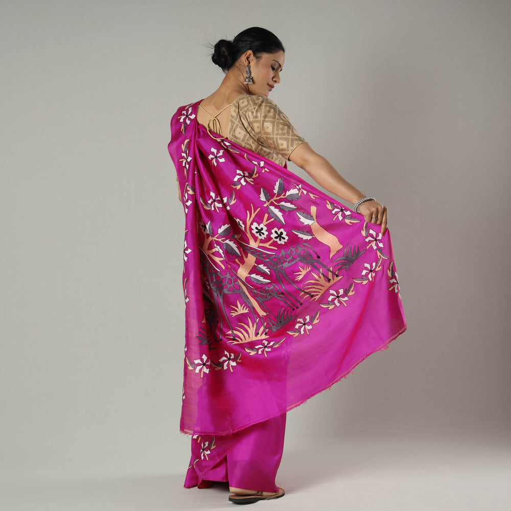 Kantha Embroidery Saree